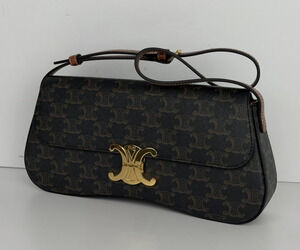 Celine Lola Triomphe Bag Coated Canvas and Calfskin & Gold-Tone Hardware B-2